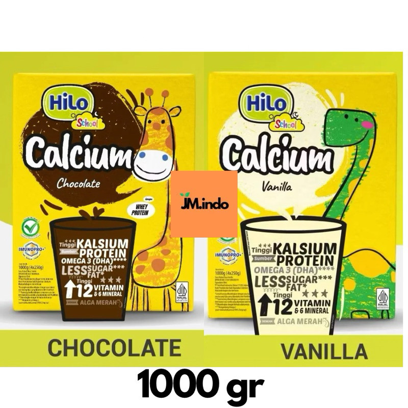 

HiLo School Vanilla & Cokelat 1000 gram - Susu Tinggi Kalsium Lebih Rendah Lemak