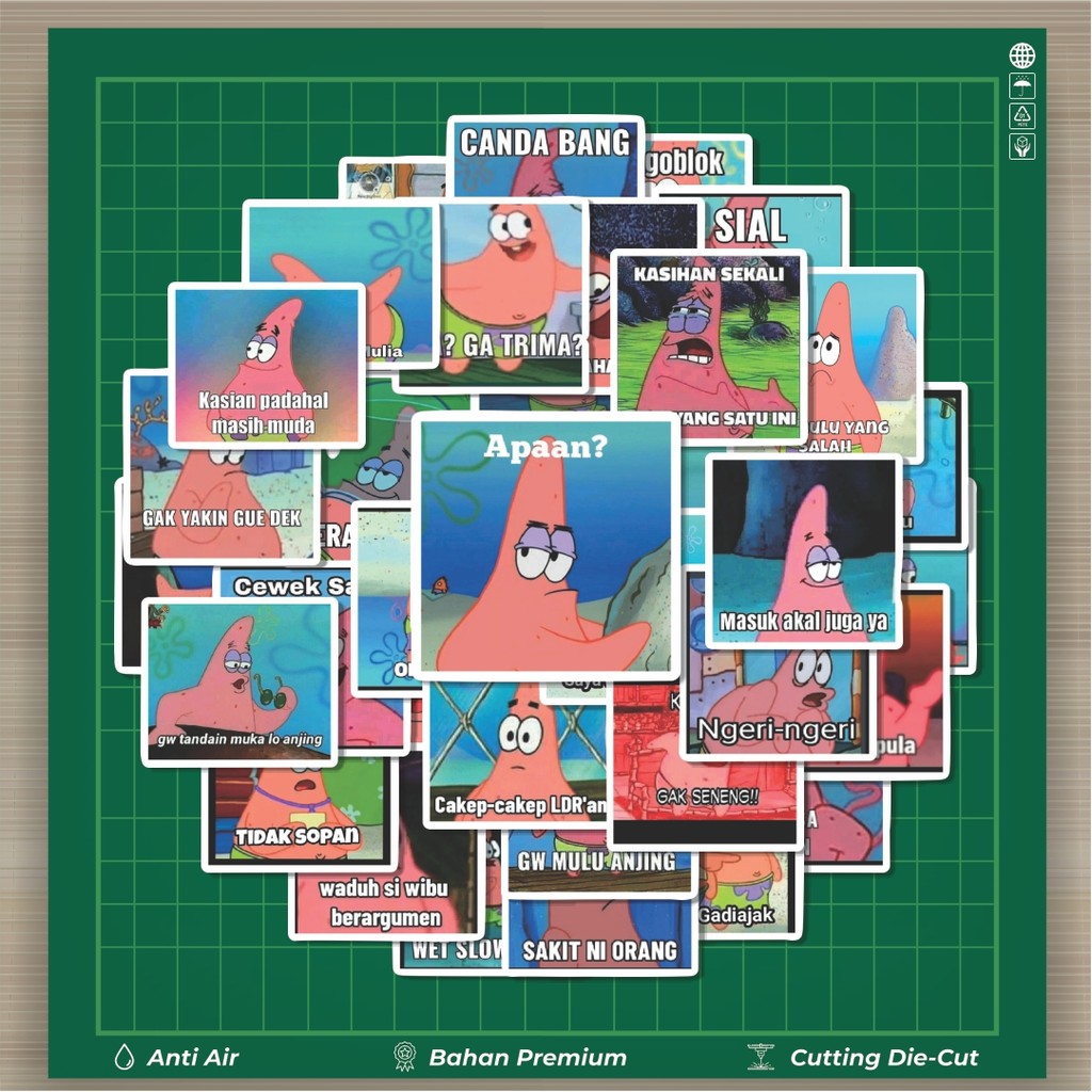 

HOT 50 PCS STIKER Stiker Patrick Meme V3 Stiker Fashion Cars Decal Dingin Kartu Album Custom Vinyl Anti Air- Sticker Aesthetic Buku Journal Koper Casing HP Tablet Laptop Helm Motor Botol Minum