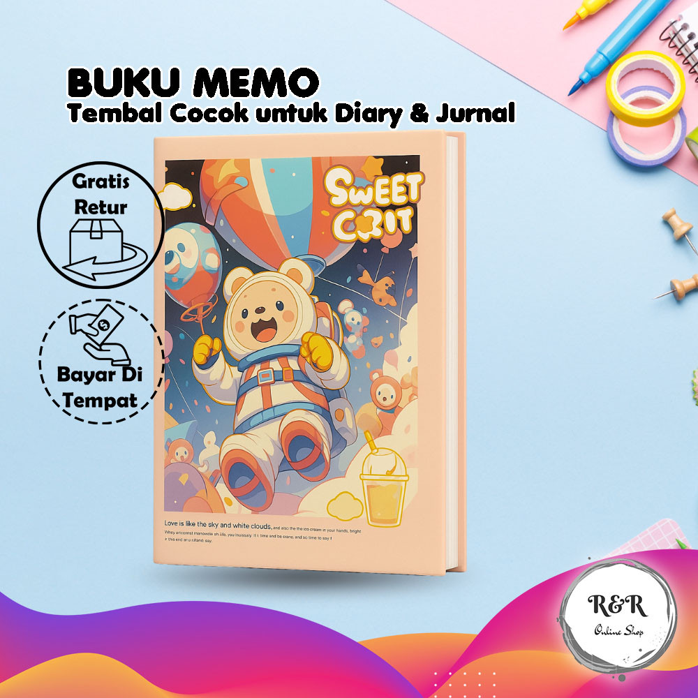 

Notebook Tebal Aesthetic Motif Beruang Karakter Lucu Buku Diary Buku Catatan Jurnal Cute Buku Memo