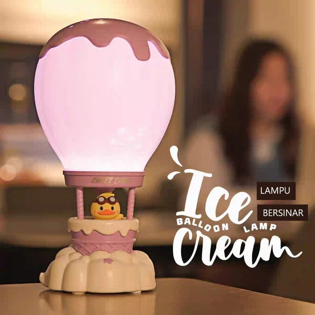 [KST] Mainan Lampu Tidur Balon Udara Desain Es Krim Anak Lampu Meja Hias Kamar Anak Laki Laki