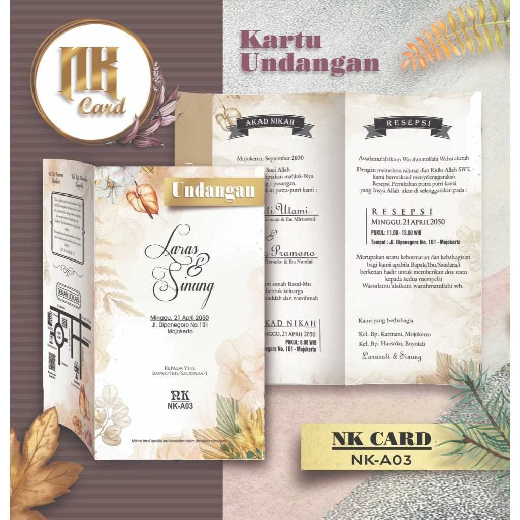 Cetak Undangan Pernikahan | Undangan Modern - Murah | NK Card NK 03
