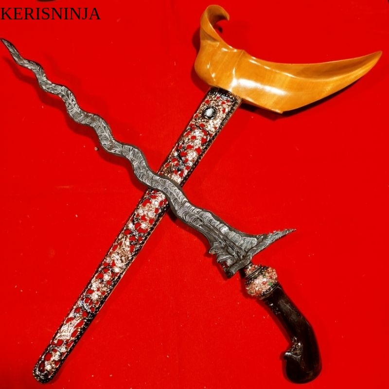Keris Singo Barong Luk 13 Pamor Miring / Pamor Blarak Sineret Garap Alusan NJ13