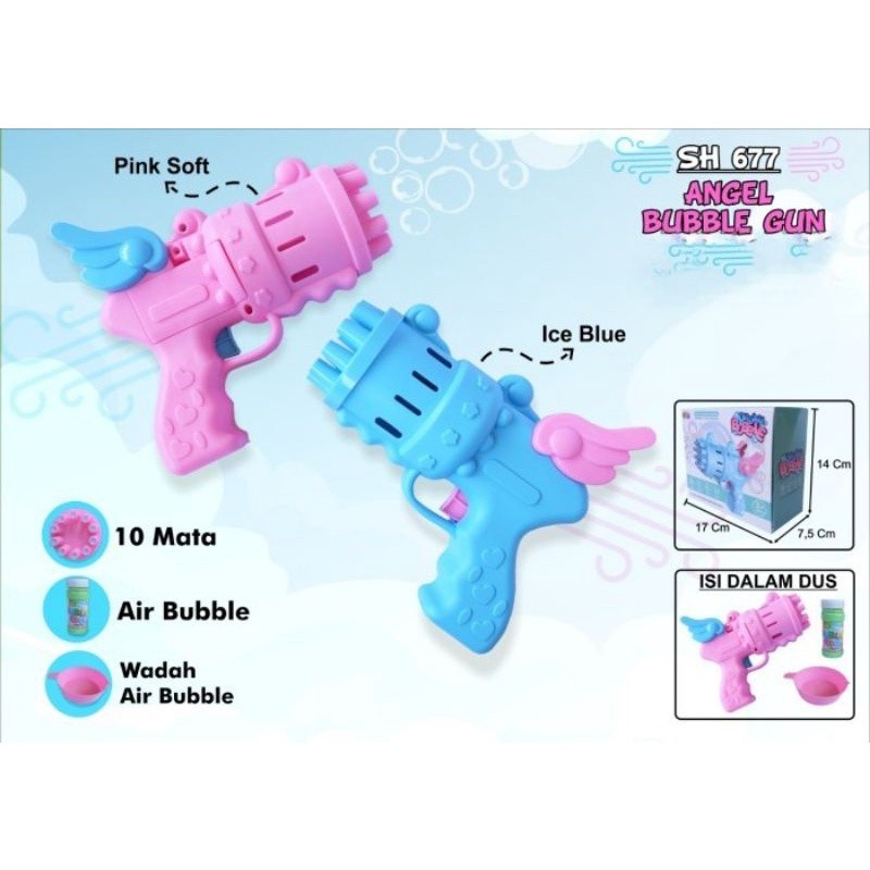 Angel bubble gun Mainan bubble gun angel pistol bubble gatling gun