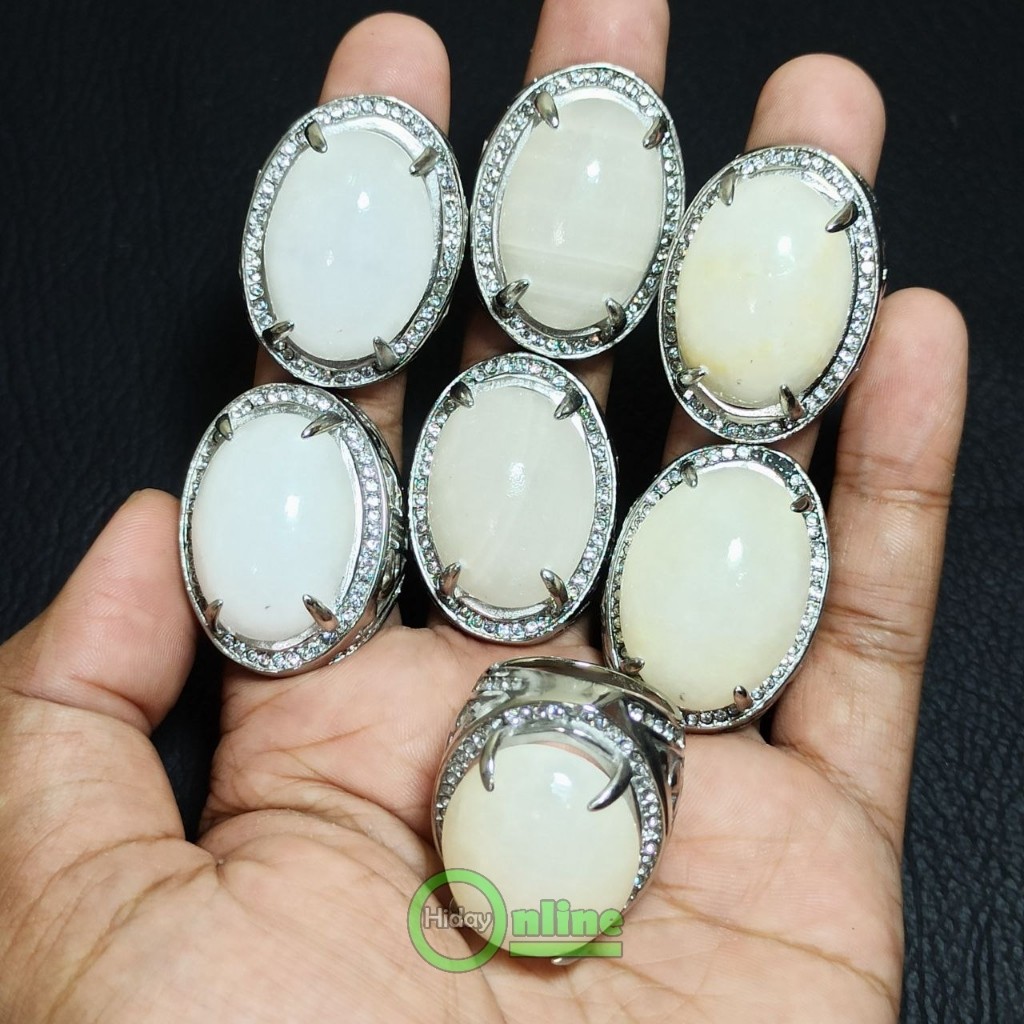 CINCIN NATURAL CALCITE MANI GAJAH ASLI