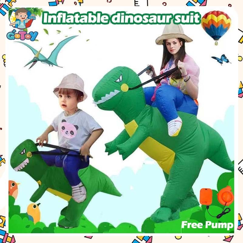 Kostum Dino Pesta Cosplay Kostum Dinosaurus Anak Halloween Ultah Badut Lucu Ultah Inflatable Karnava