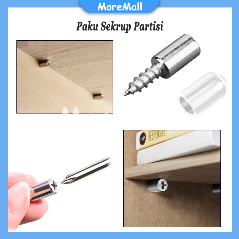 Paku Sekrup Partisi Kaca Lemari / Baut Ambalan Kayu