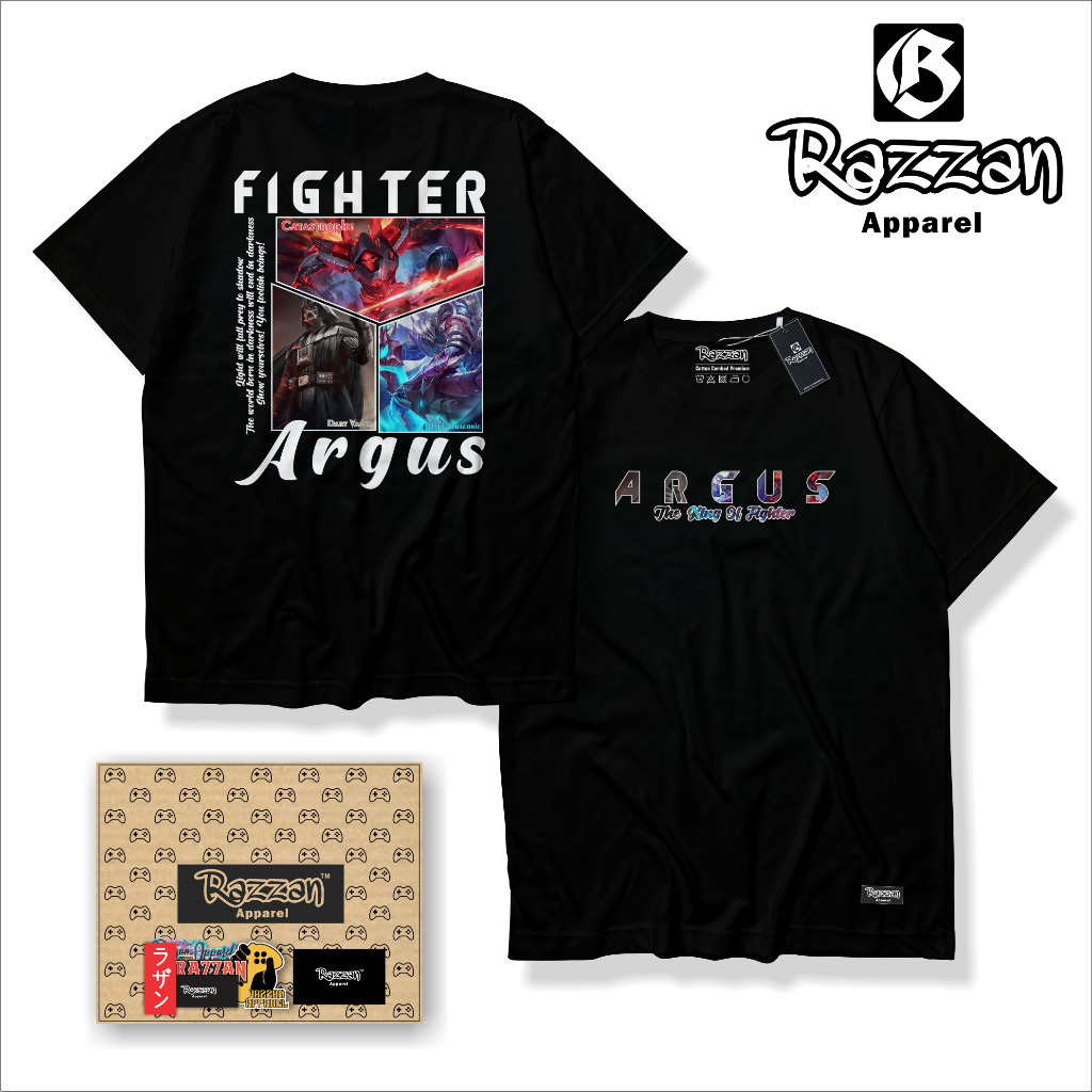 Razzan T-shirt Kaos Mobile Legends Hero Argus Fighter