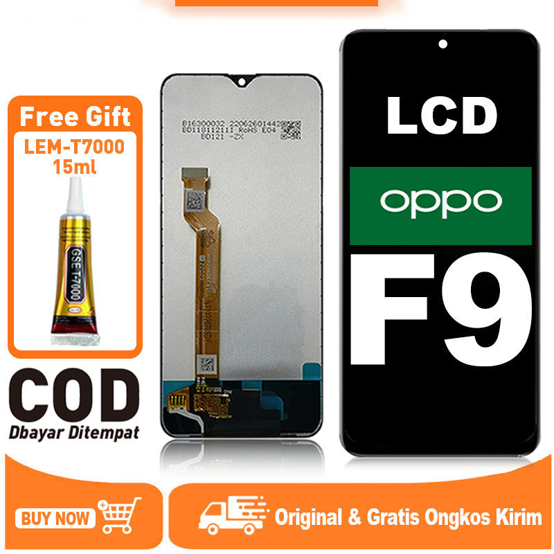 LCD OPPO F9 TOUCHSCREEN Kompatibel Untuk Fullset Asli Crown Murah Ori Compatible For Glass Touch Scr