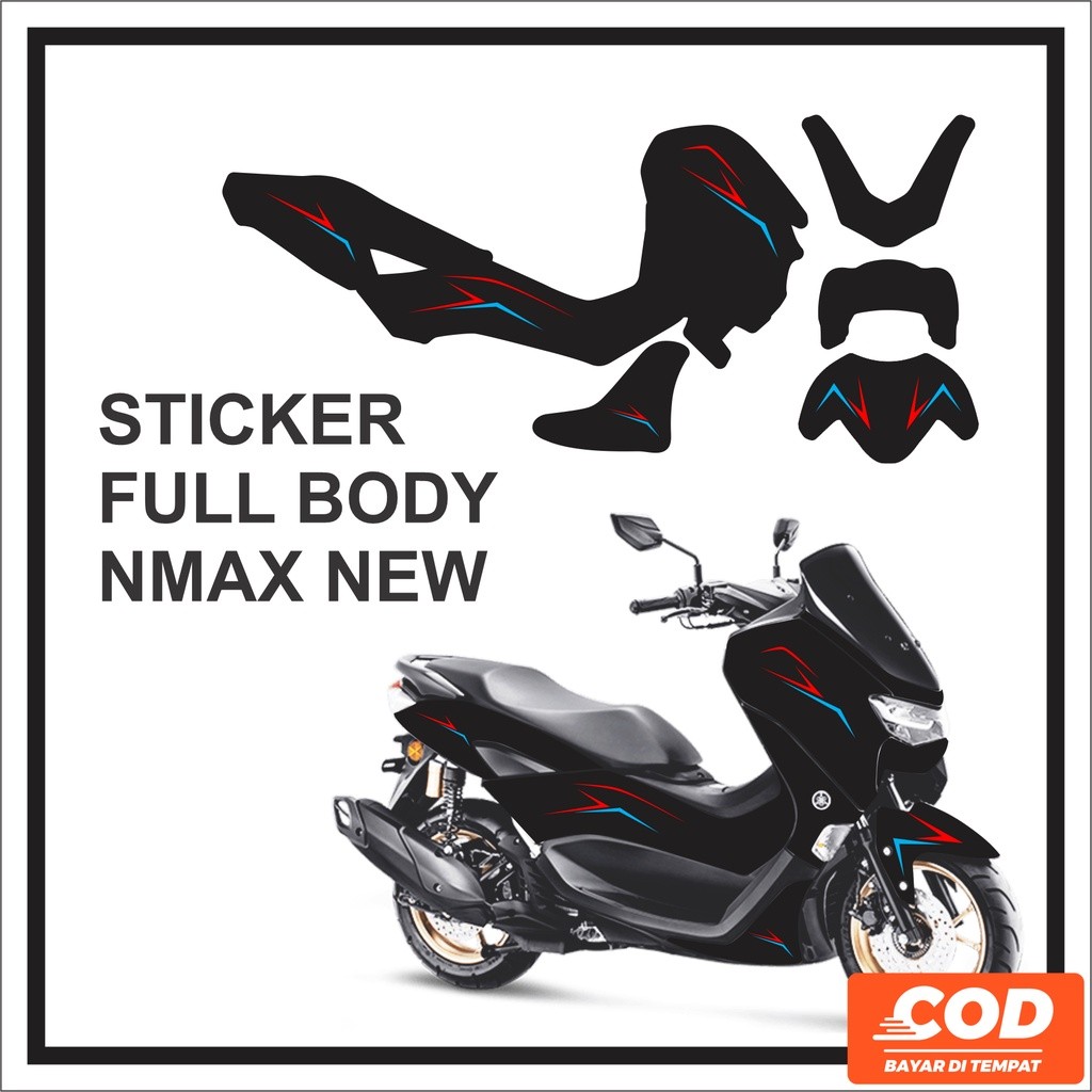 Stiker Variasi Aksesoris Emblem Motor YAMAHA All NEW NMAX NEW CONNECTED Full Body  2021 2022 Merah