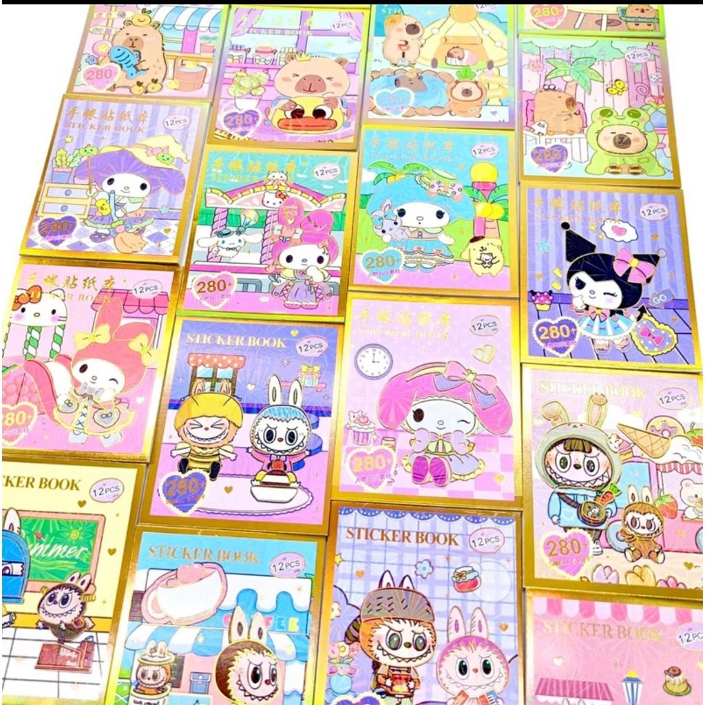 

HFM - 4 buku stiker labubu capybara sanrio