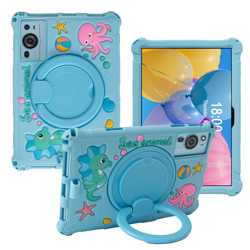 

Soft Silicone Kids Cute Cartoon Rotating Stand Tablet Case For ITEL Pad 1 10.1 inch