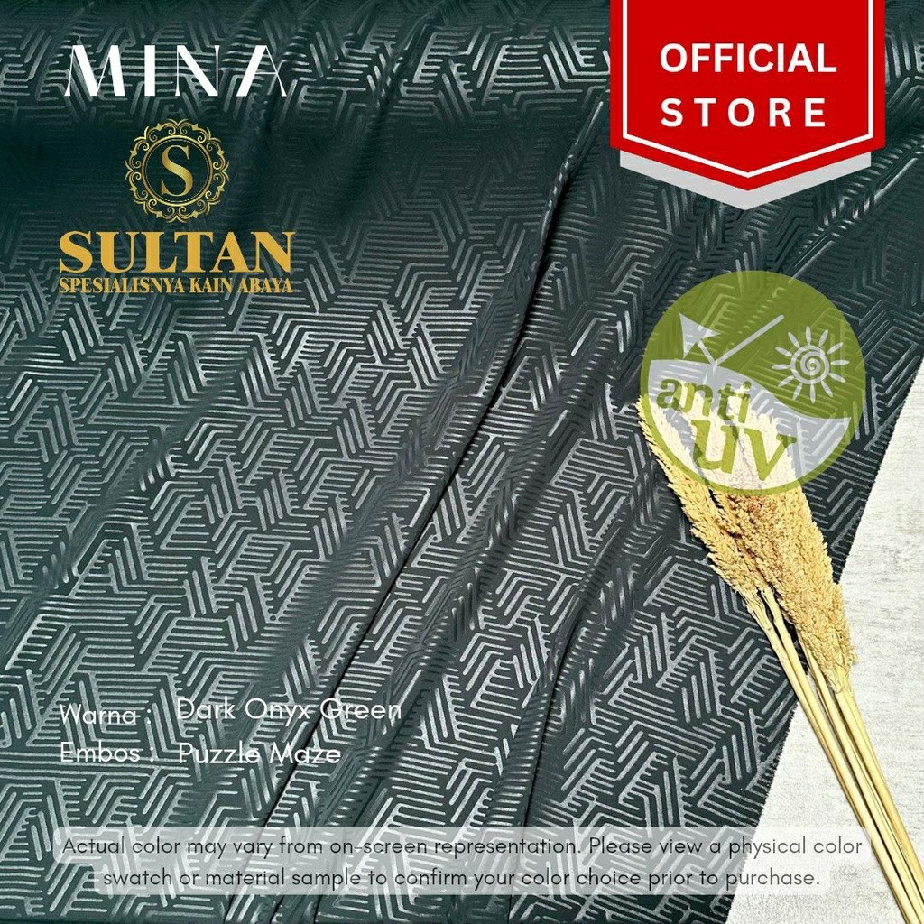 50CM MINA EMBOS PUZZLE MAZE DARK ONYX GREEN ANTI UV KAIN ABAYA SULTAN