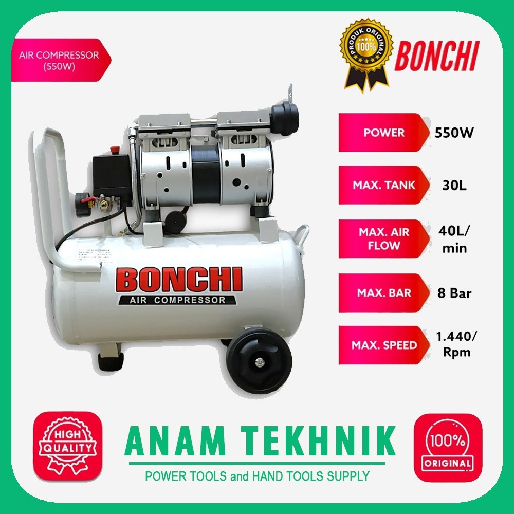 KOMPRESOR ANGIN LISTRIK 3/4 HP 30 LITER BONCHI