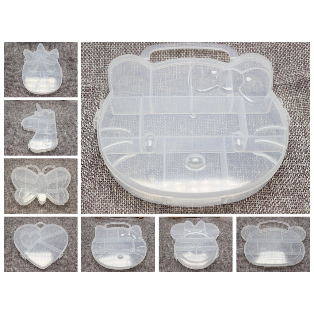 

Clear Plastic Organizer Case Compartments Jewelry Beads Display plastic storage box
