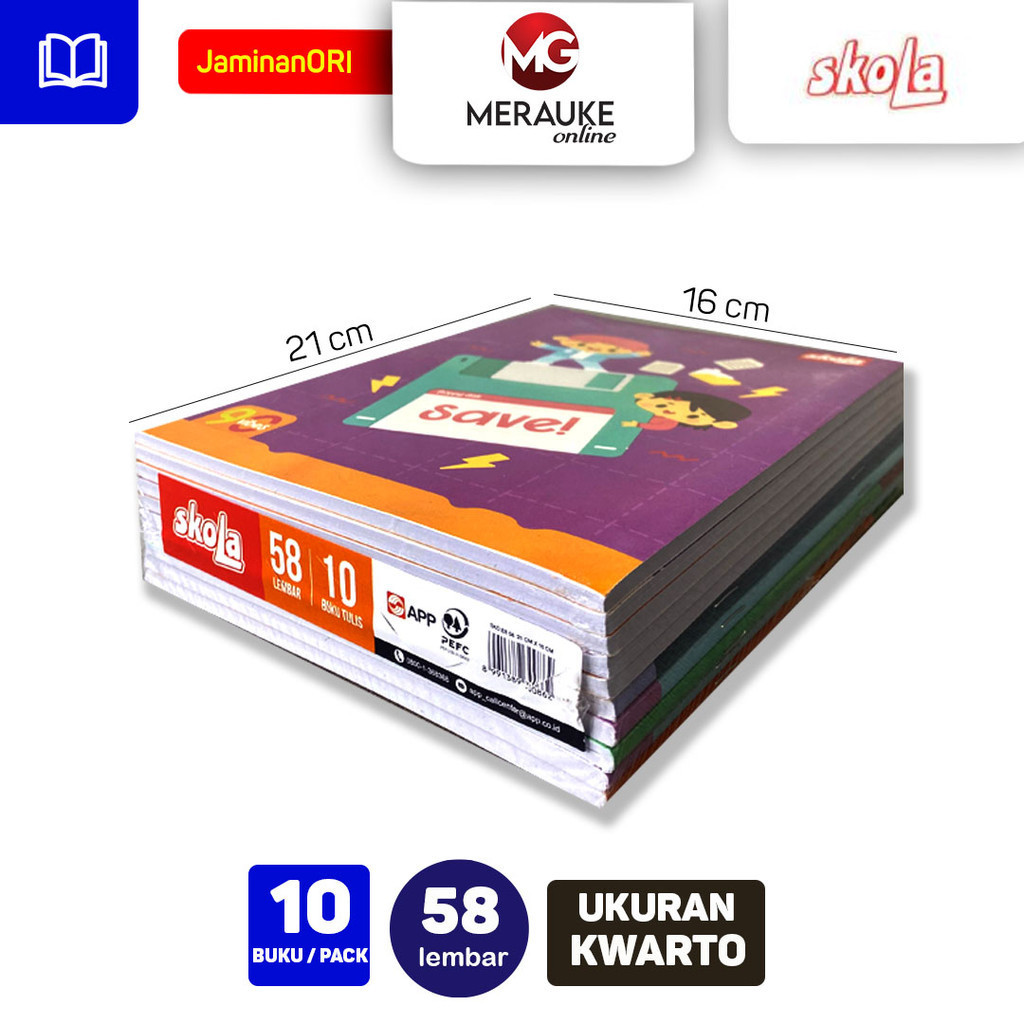 

H7Y Buku Tulis Skola 58 Lembar (1 Pack Isi 10 Buku)