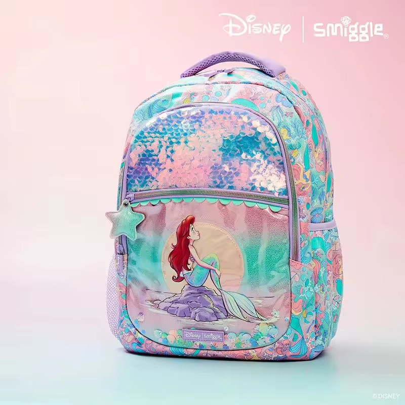 

Smiggle Disney The Little Mermaid Ariel Schoolbag Elementary School Girls Children'S Large Capacity Lightweight Backpack