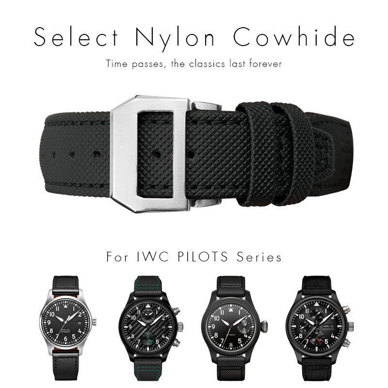 20mm 21mm 22mm High Quality Woven Nylon Watband Fit for IWC Pilot SPITFIRE MARK 18 Portugieser Porto