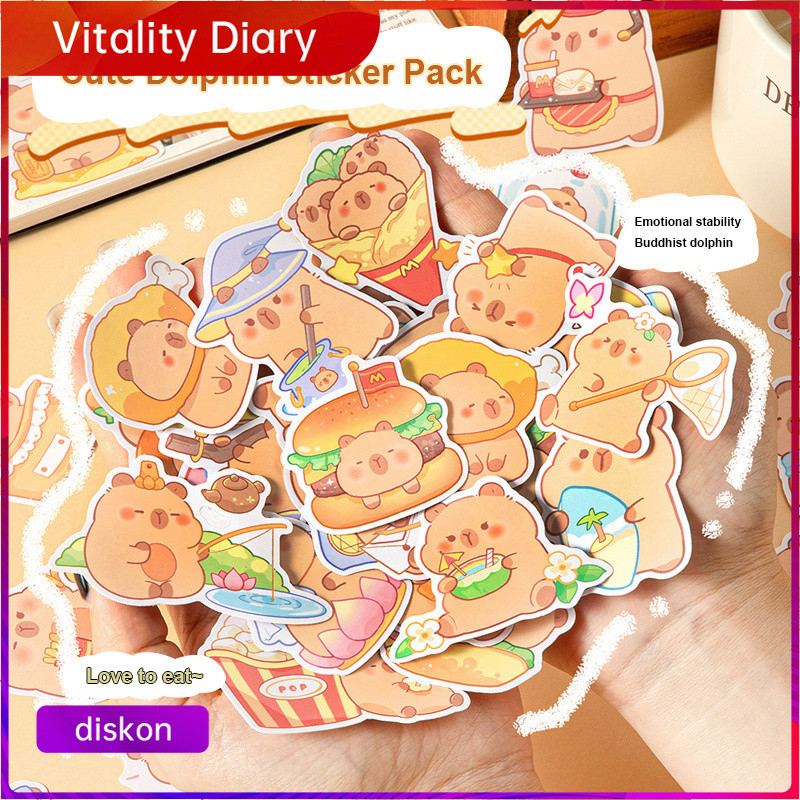 

【COD❤️】Tas Stiker Kapibara Buku Tempel Siswa Bahan Dekoratif Stiker Telepon Gelas Air Lucu - VDY