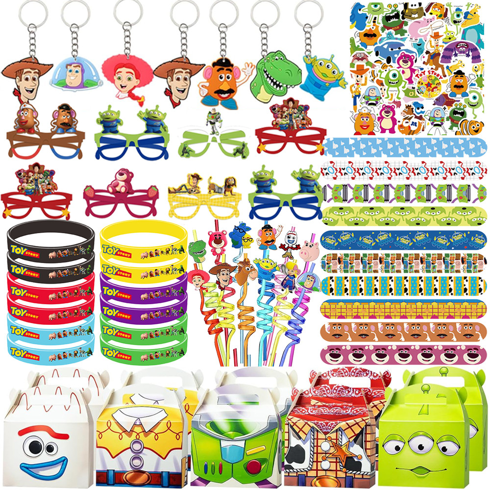 

Toy Story Birthday Party Supplies Bracelets Stickers Mask for Kid Boy Pinata Goody Bag Fillers Buzz Lightyear Party Favors Gifts
