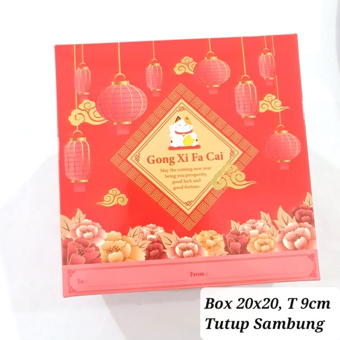 

Box Cake Imlek / Kotak Bolu 20x20 cm, Packaging Chinese New Year