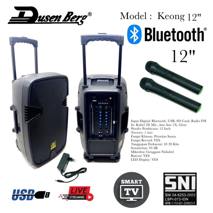 Speaker Portable Dusenberg 12 Inch Keong 12, Speaker Karaoke Youtube
