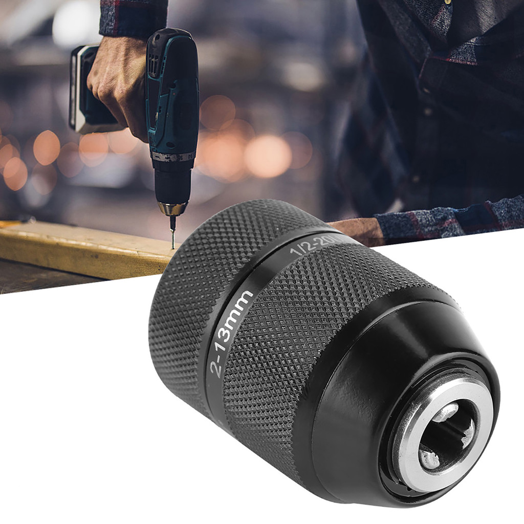 13mm Metal Drill Chuck 1/2 Mount Self Locking Keyless Drill Chuck 3/8" Thread Drill Chuck Metal Dril