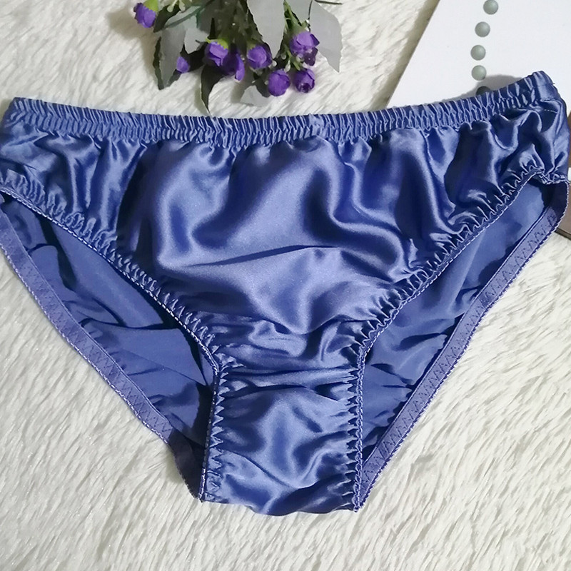 100% Real Natural Silk Men Underwear Large Size Seamless Panties Female Satin Briefs Sexy Luxury Bre