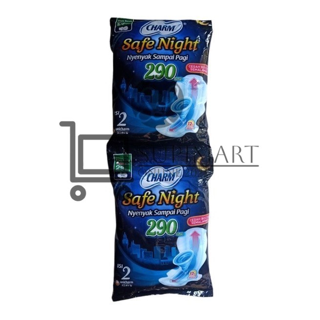 Charm Safe Night Wing 29cm Renteng Isi 10pc Sachet / Charm Safe Night Wing 29cm Ecer