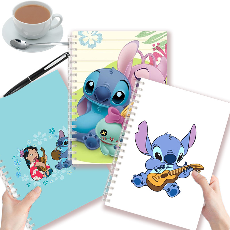 

A5 Spiral Cartoon Lilo & Stitch Notebook Disney Stationery Note Book Diary Anime Figure Graffiti Kids Halloween Gifts Cosplay