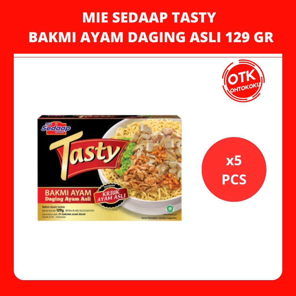

SEDAAP TASTY Mie Instan Bakmi Ayam Bag 129GR X5pcs