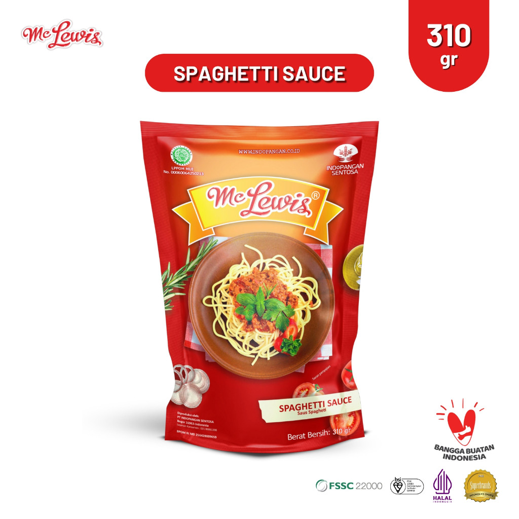 

Mc Lewis Spaghetti Bolognese Sauce 310g Saos Spaghetti McLewis Saus Spaghetti