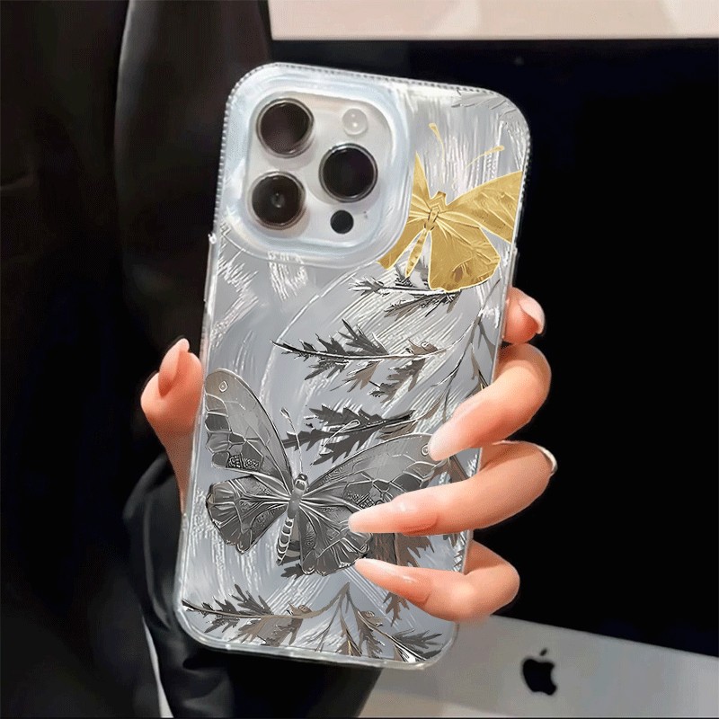 Casing ponsel kupu-kupu daun mati ganda cocok untuk Redmi A3 12 13 note 12 pro 5g Note 13 4G note 13