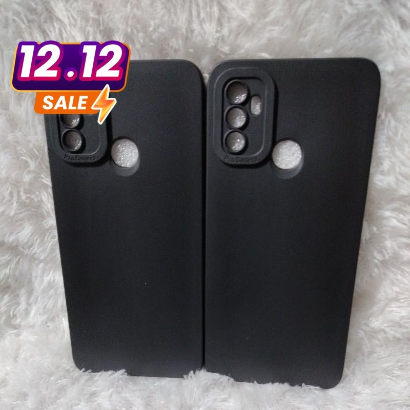SoftCase Pro Camera Black Hitam Oppo A53/A33/A32 2020 Silicone Case Macaron Pelindung Cover Belakang