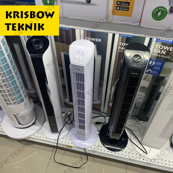 Kris Kipas Angin Lantai Berdiri Tower Fan Kris Standing Pedestal Fan - Putih