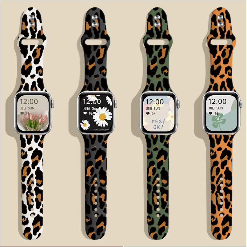 Pola macan tutul Silicone Strap untuk Huawei band 5 6 7 8 9 watch fit 2 3 5 wath gt 4 5 smartwatch s
