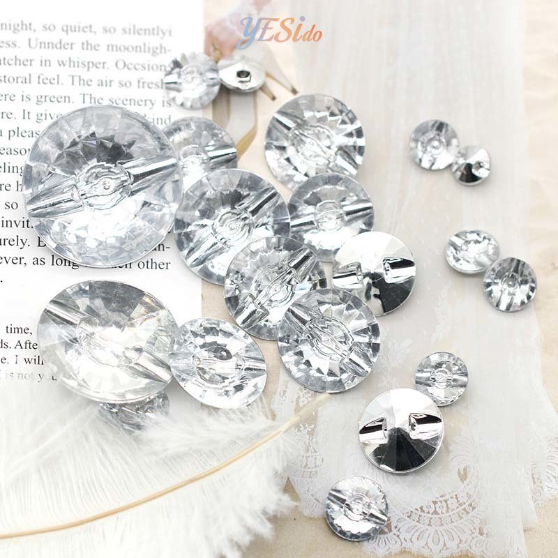 COD✨ Plastic Button Swaroski Kancing Kristal Bed Gaun Sofa Baju Aksesoris Perhiasan Payet-YES