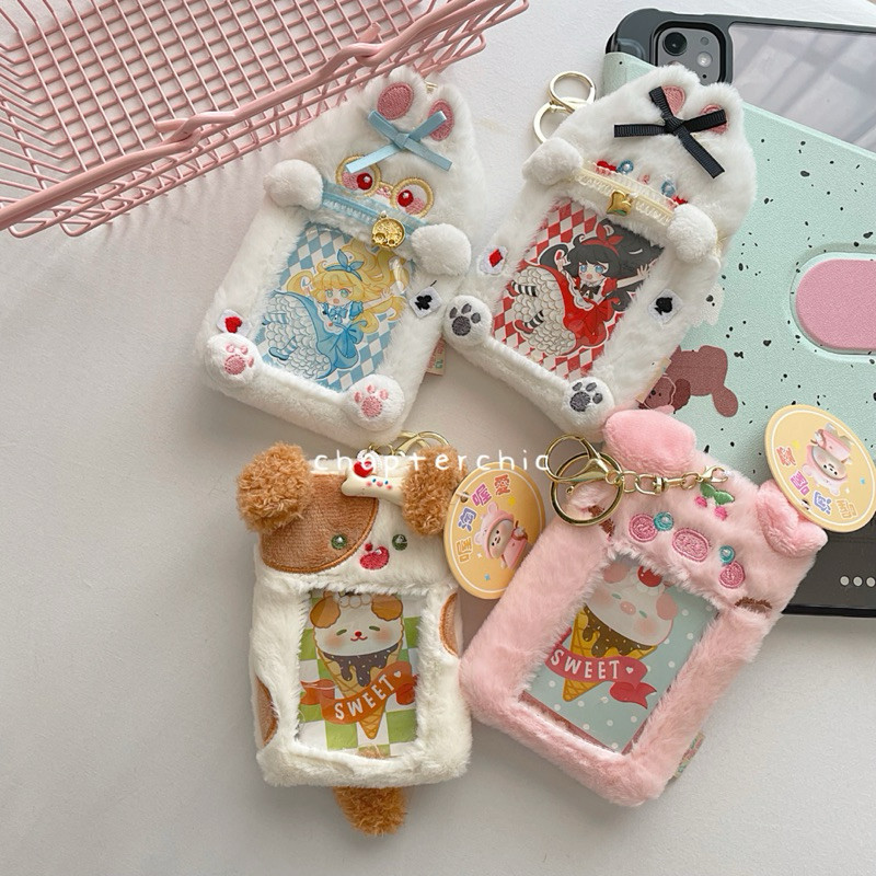 

Chingooland Sweety Animal Photocard Holder Card Kartu Lanyard Korea Gantungan Kunci Nametag Boneka Kelinci Babi Anjing
