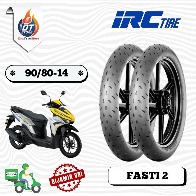 Ban IRC Fasti2 Ring 14 Softcompond Tubeless Untuk motor Metic