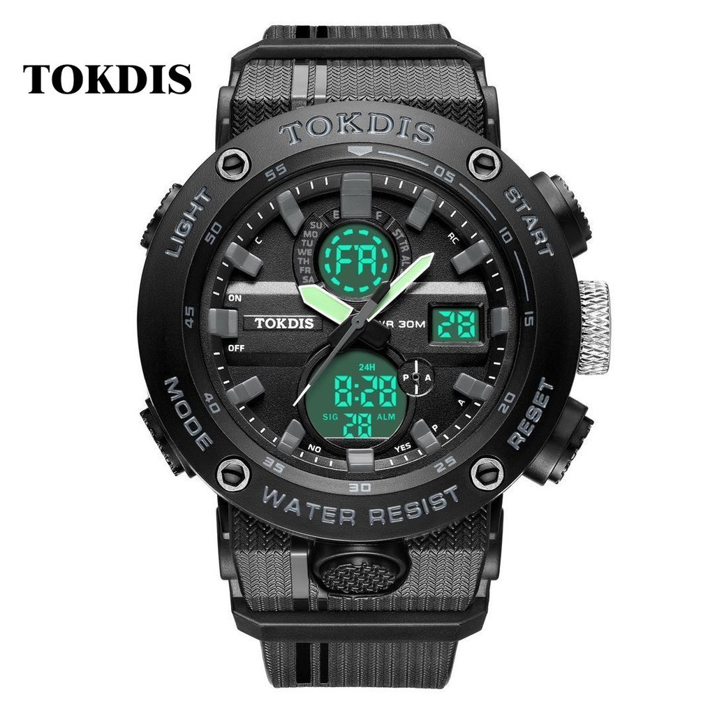 Premium Jam Tangan Tokdis T-2560 Rubber Original Double Time Water Resistant 30M