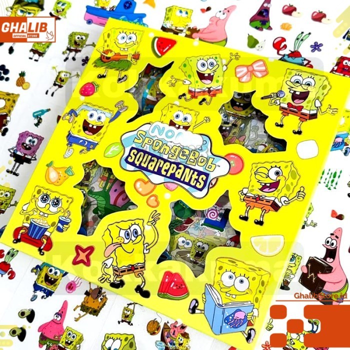 

Sticker SPONGEBOB SQUAREPANTS Stiker Box 2D Dekorasi Anak laki Laki Perempuan Journal Aesthetic