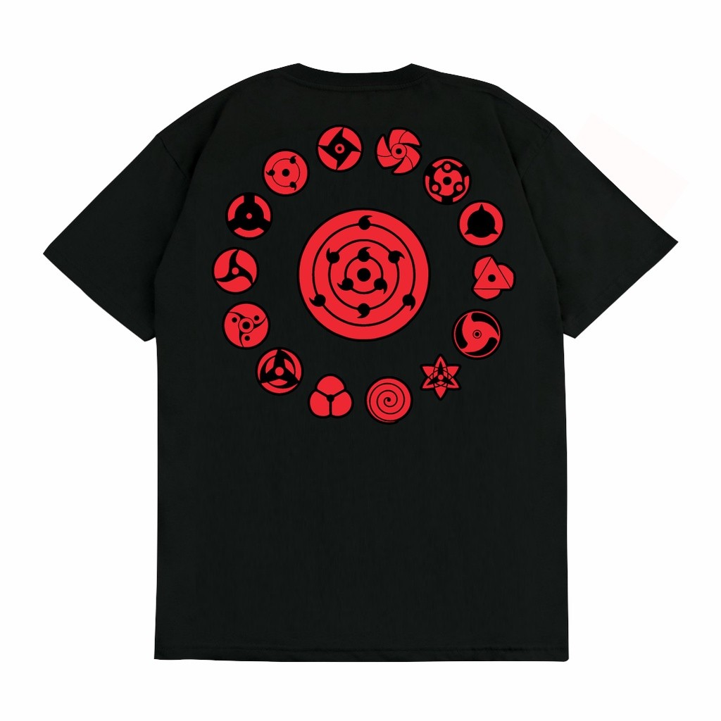 SAKAZUKI Kaos Baju Distro Unisex Gambar Anime SHARINGAN UCHIHA NARUTO UZUMAKI SASUKE Itachi Madara