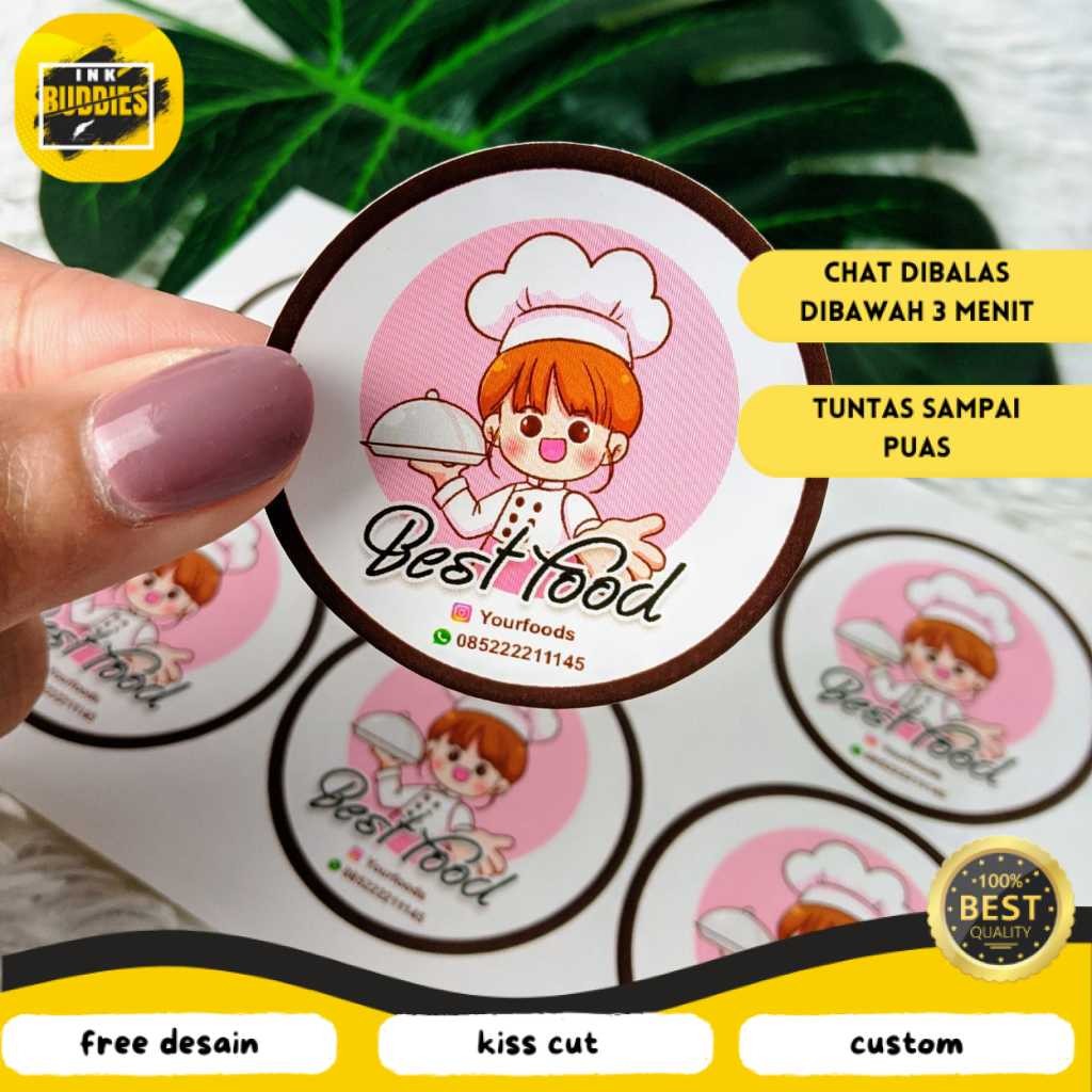 

INB SBC 8-15 Cetak Stiker Bulat Logo Olshop Custom Sticker Label Makanan Free Desain Print