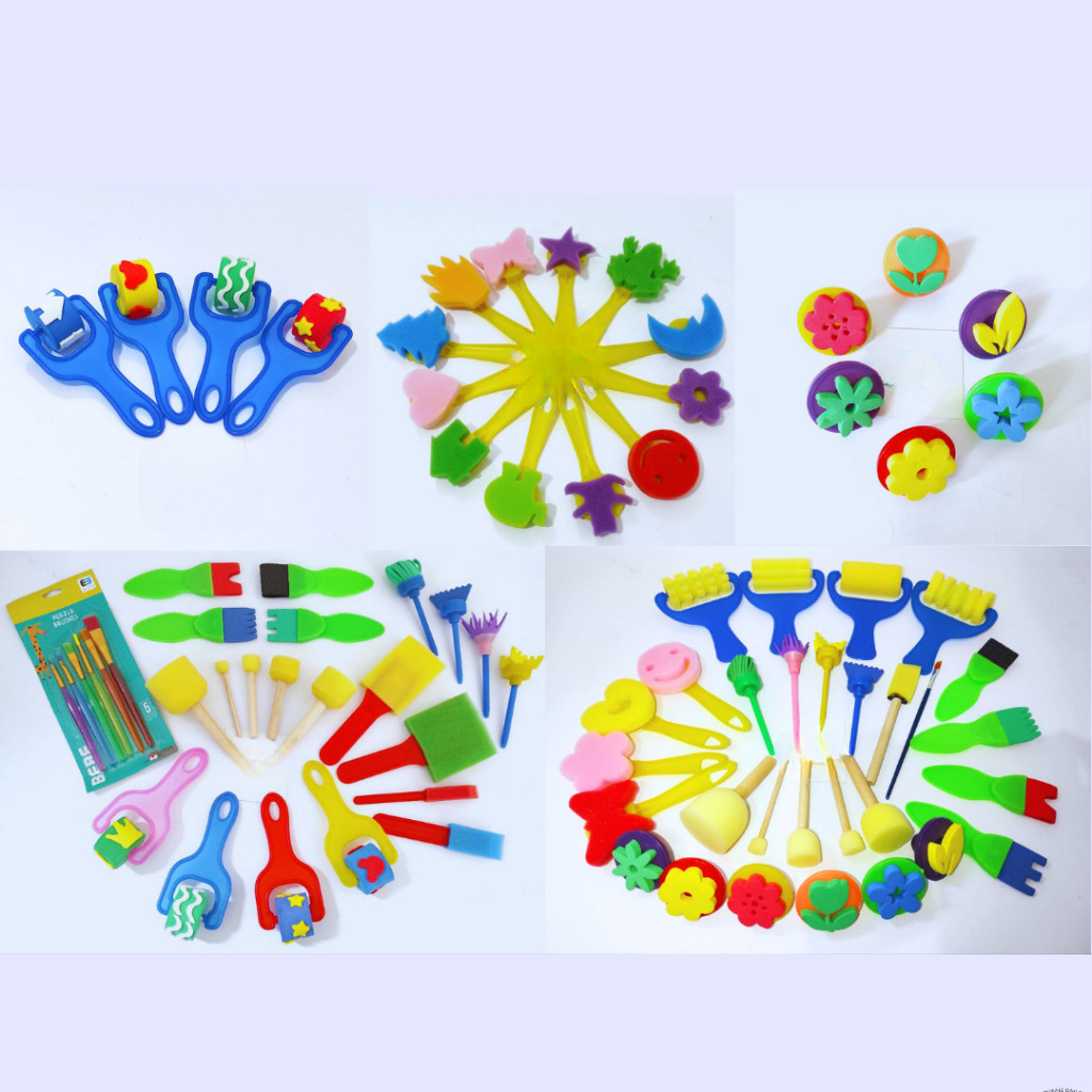 

Kuas Spon Paket / DIY Painting Kit / Spons Gambar / Kuas Lukis Anak / Kuas Bentuk Paket