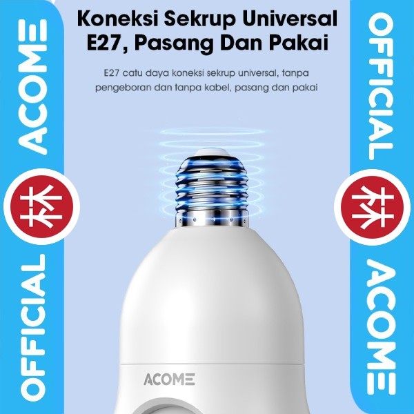 Acome APC8S Smart IP WiFi Camera CCTV 2.5K 1440P Kamera Bohlam E27 - Acome APC8S JKT