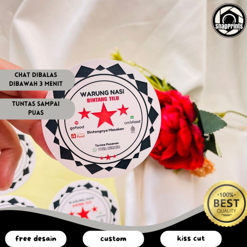 

SP Ready Stiker Rumah Makan Free Desain Sticker Edisi Warung Nasi Restoran Label Box Makanan