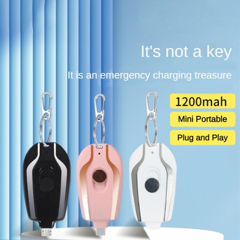 2024 hot 1500mAh Portable Mini Power Bank Keychain Emergency Charger Smartphone portable power stati