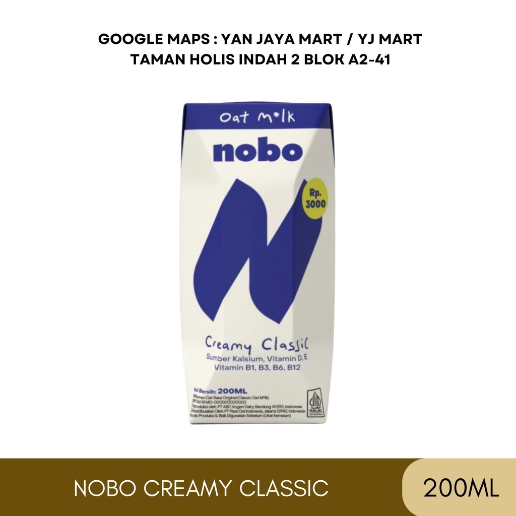 

Oatside Nobo Creamy Classic / Oat Milk / Oat Drink / Minuman Bergizi Kemasan 200ml 1pcs