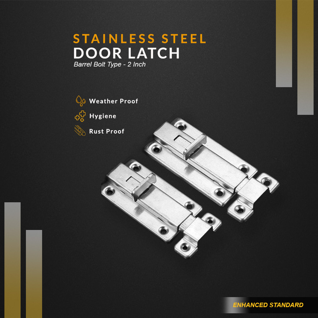 Grendel Slot Pintu Geser Kotak Stainless Steel
