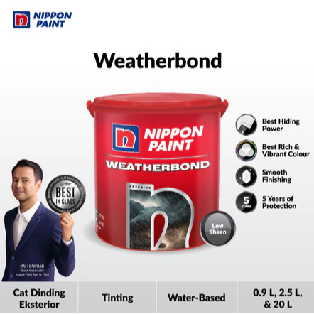 CAT TEMBOK NIPPON EKSTERIOR LUAR RUMAH 1KG WEATHERBOND WEATERBOND