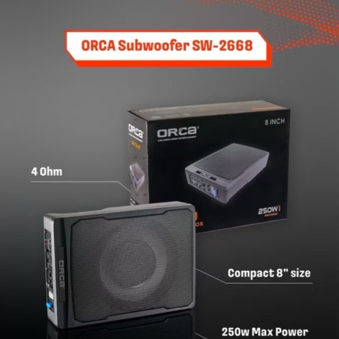 MS99 Subwoofer Aktif 8 inch ORCA SW-2668 Subwofer Active Mobil 8inch Underseat Kolong SW2668 SW 2668